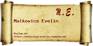 Malkovics Evelin névjegykártya