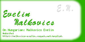 evelin malkovics business card